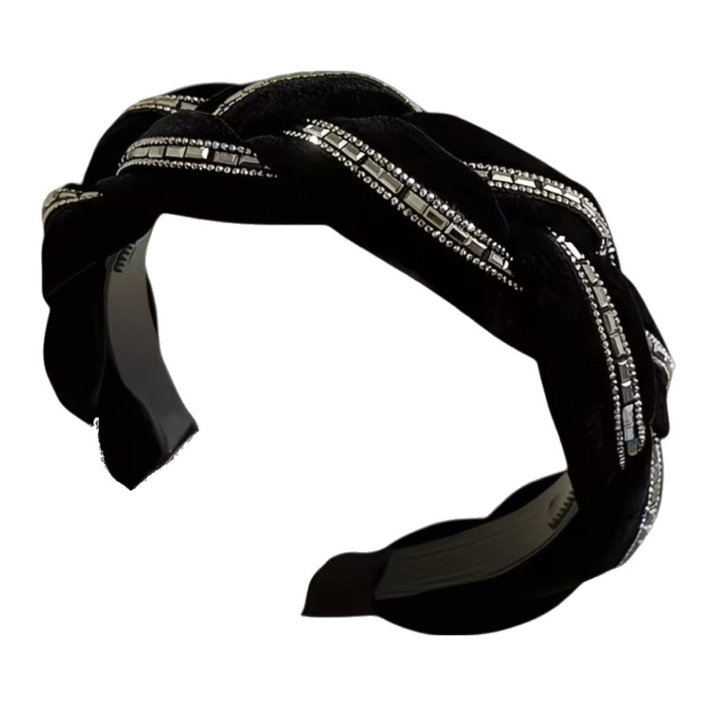 Elegant Black and Silver Braid Headband